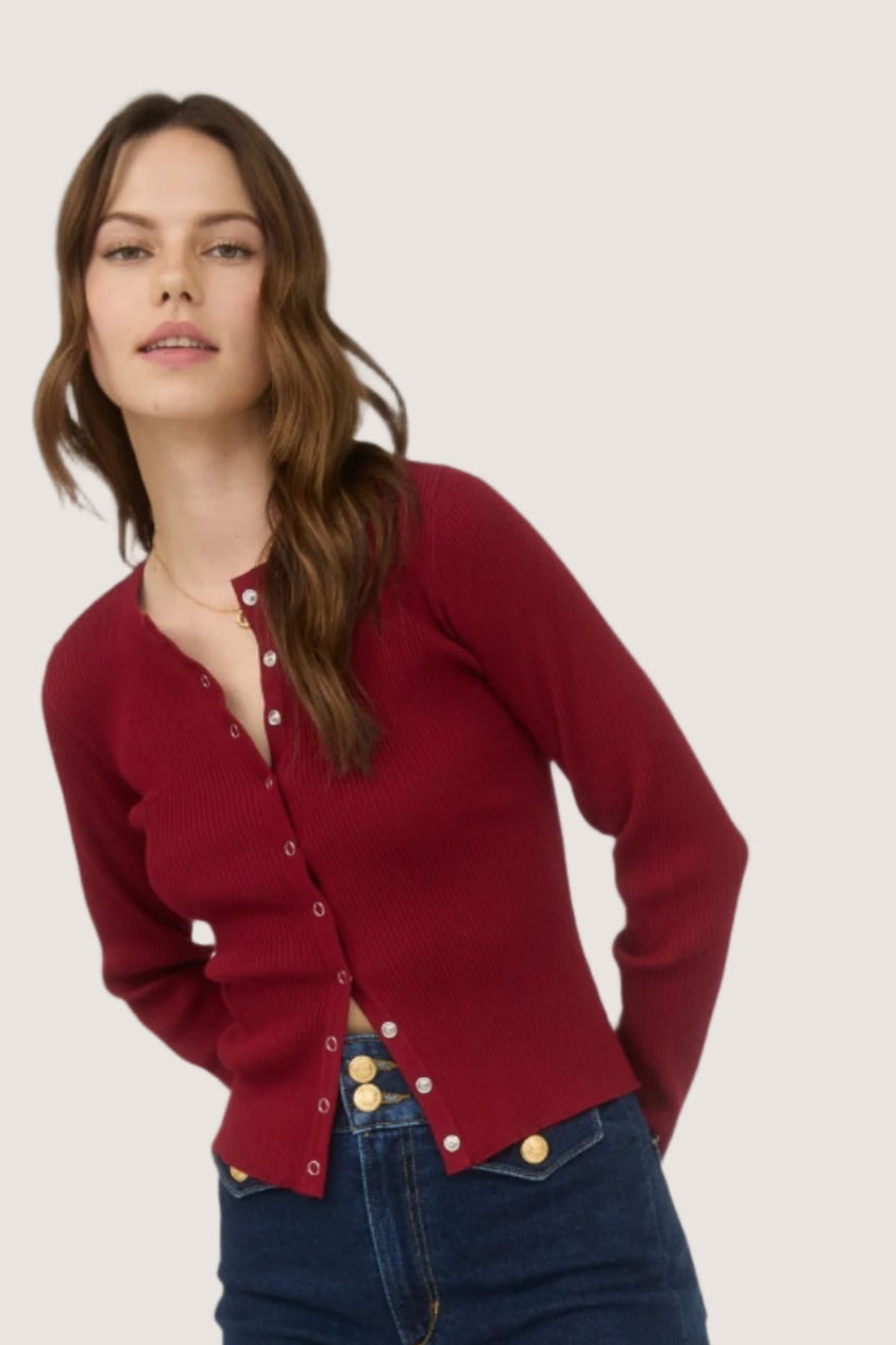 Roxy Cardigan-Deep Red