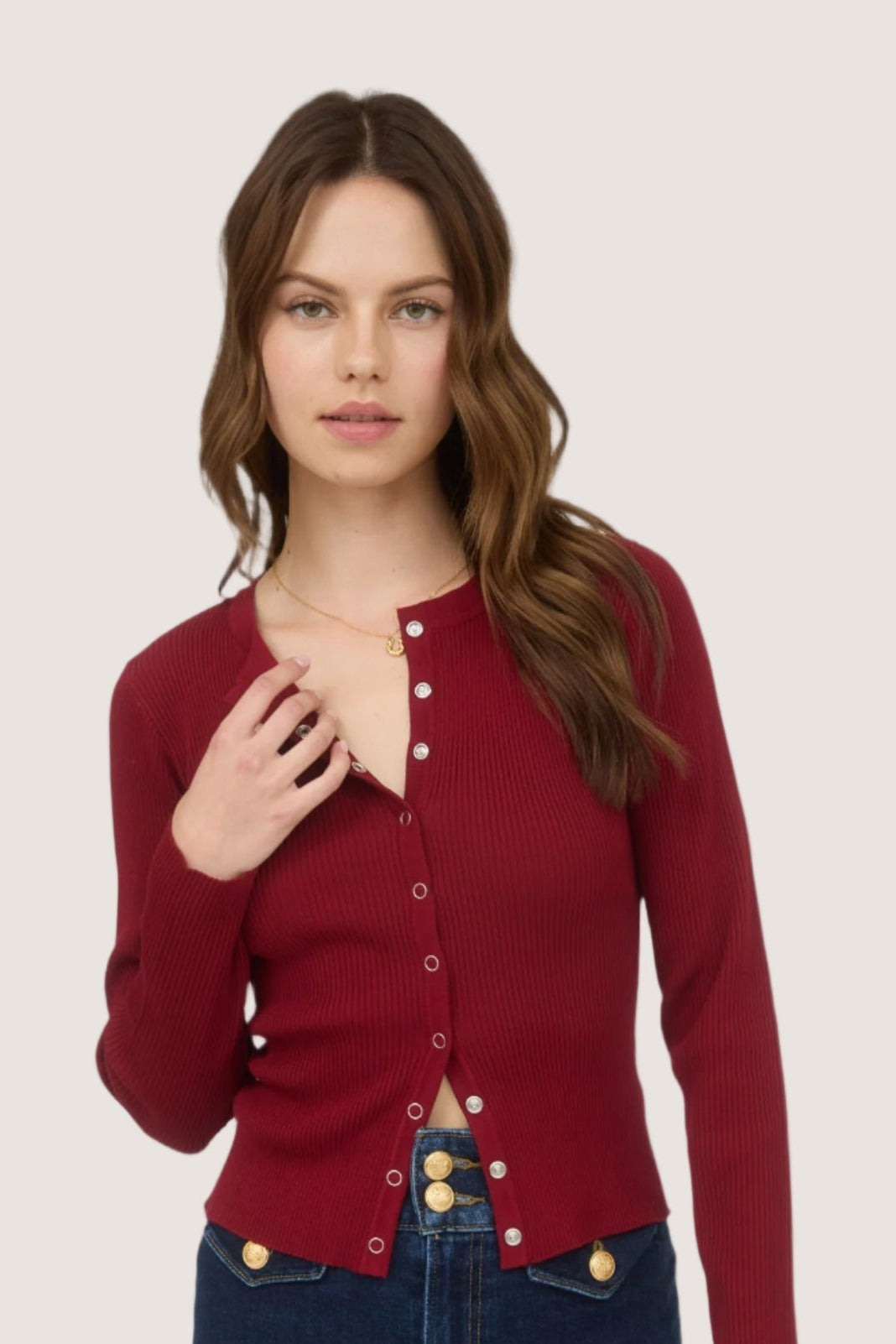 Roxy Cardigan-Deep Red
