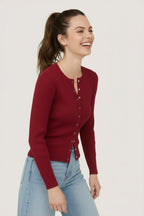 Roxy Cardigan-Deep Red