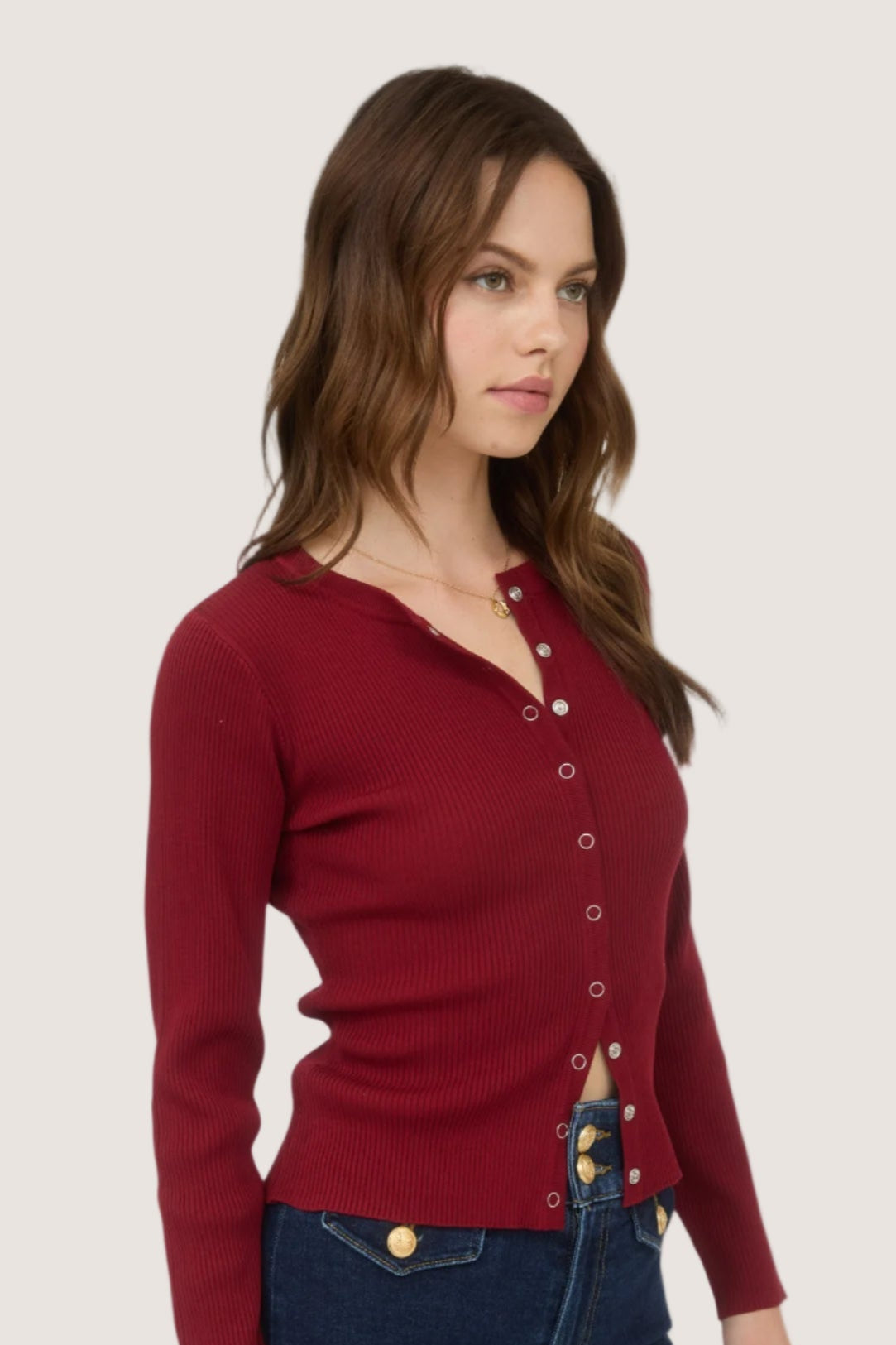 Roxy Cardigan-Deep Red