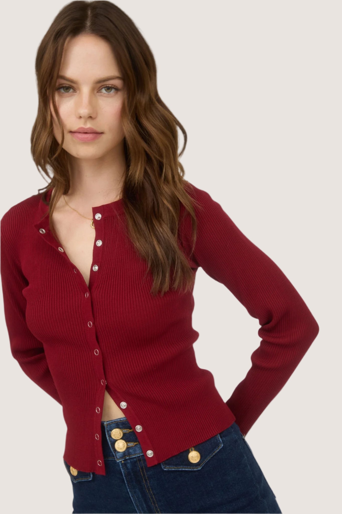 Roxy Cardigan-Deep Red