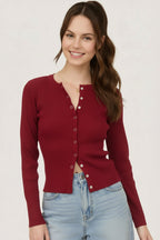 Roxy Cardigan-Deep Red