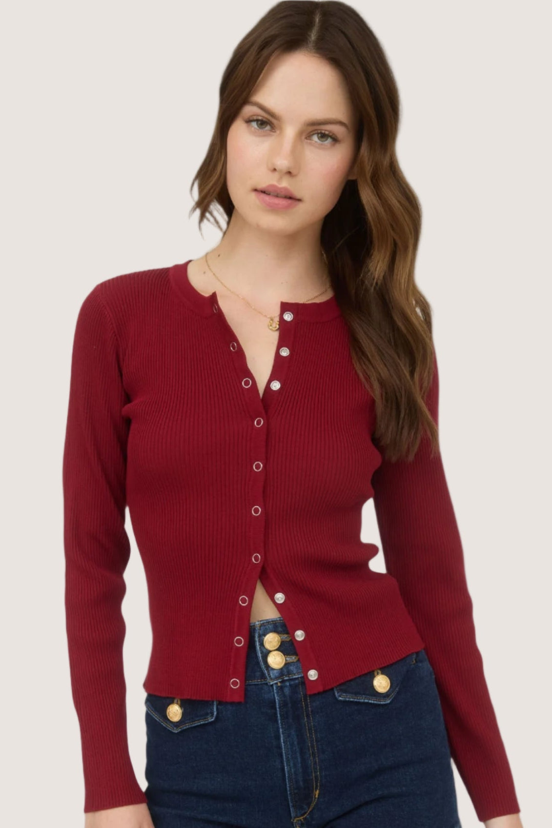 Roxy Cardigan-Deep Red